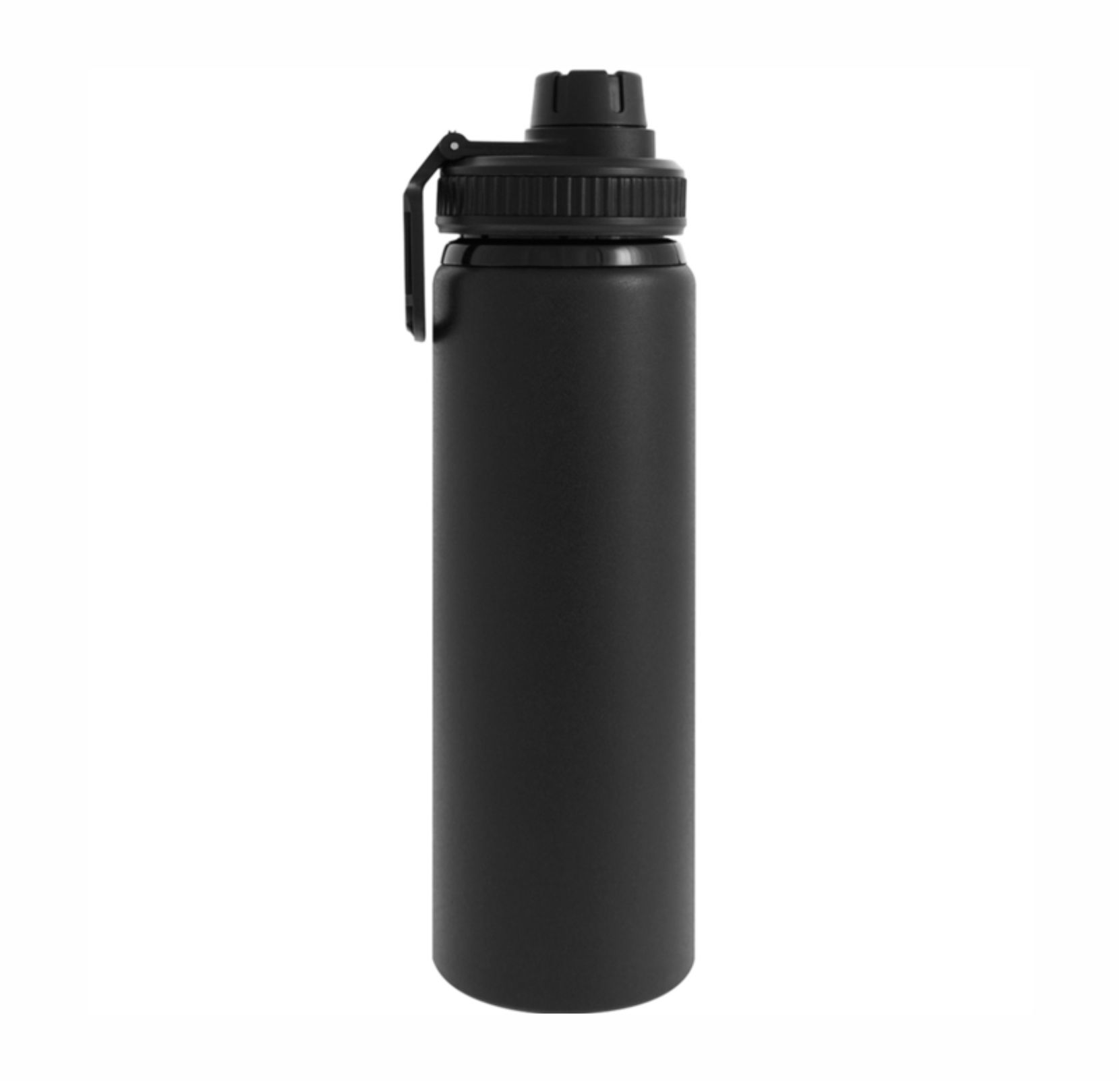 Cilindro metálico Tanker para agua de 800 ml con un elegante acabado negro mate.